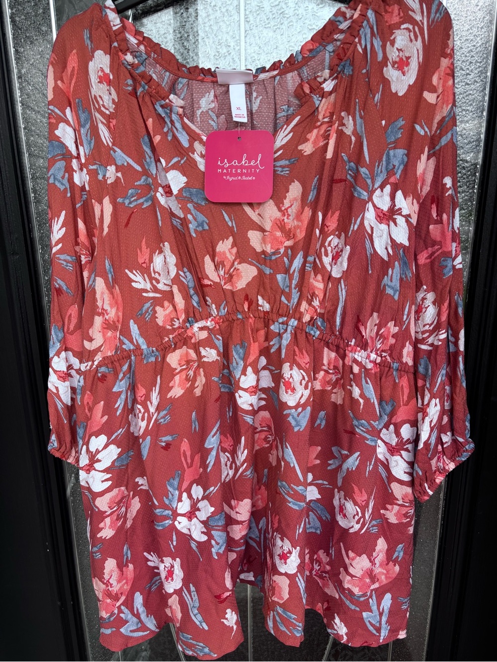 Isabel Maternity by Ingrid & Isabel Rust Floral Maternity Tunic